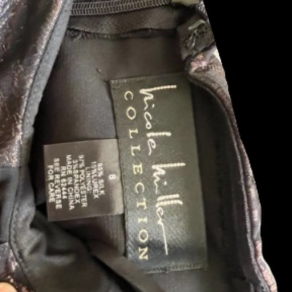 NICOLE MILLER COLLECTION BLACK SILK CHIFFON Mini dress - Picture 3 of 16